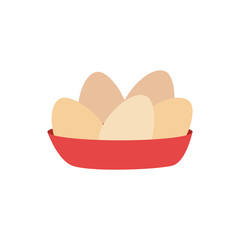 full color dish with eggs vector illustration