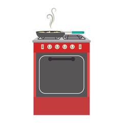 colorful silhouette stove with oven vector illustration
