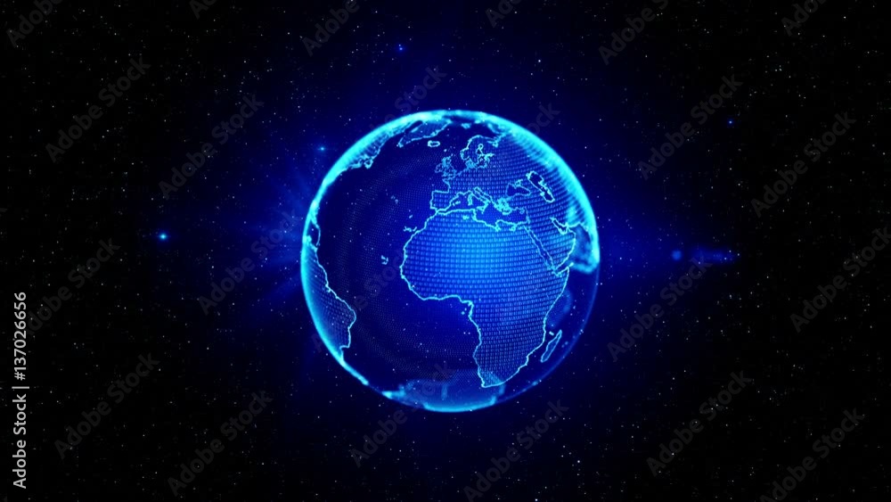 Poster Technology background/Technology background abstract background with connecting dots and lines. Connection structure digital communication. Earth futuristic technology abstract background.	
