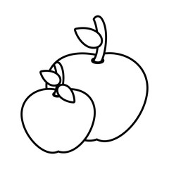 silhouette set collection apple fruits vector illustration