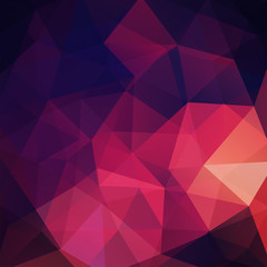 Polygonal vector background. Can be used in cover design, book design, website background. Vector illustration. Purple, black, pink colors.