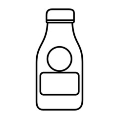 silhouette with glass bottle of milk vector illustration