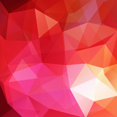 Geometric pattern, polygon triangles vector background in red, pink tones. Illustration pattern