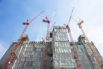 Construcktion site and crane.