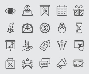 Discount and Bonus line icon