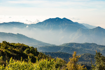 Obraz premium Layer of mountain and misty.