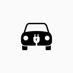 Electric car icon. vector illustration. E-car sign