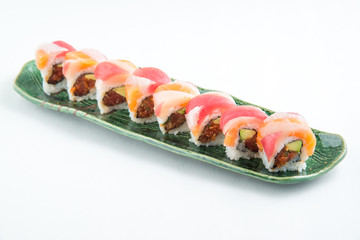 rainbow roll sushi