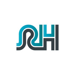 Initial Letter RH Linked Design Logo