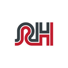 Initial Letter RH Linked Design Logo