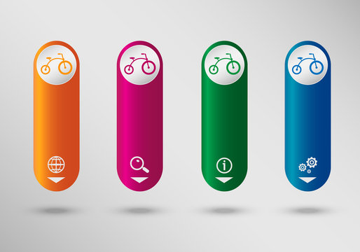 Bicycle On Vertical Infographic Design Template, Can Be Used For