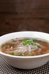 Fresh beef and onion, light and delicious beef rice noodle made of ingredients