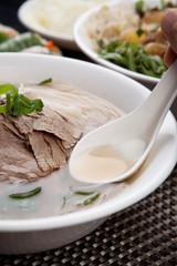 Fresh beef and onion, light and delicious beef rice noodle made of ingredients