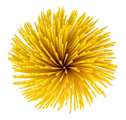 vermicelli spaghetti, pasta from durum wheat. Isolated