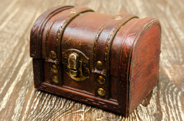 ancient shabby closed chest