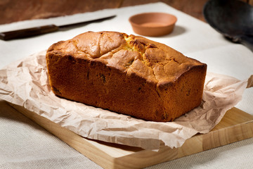 Homemade Pound cake on a table