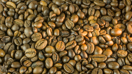 Fresh roasted coffee beans for a background