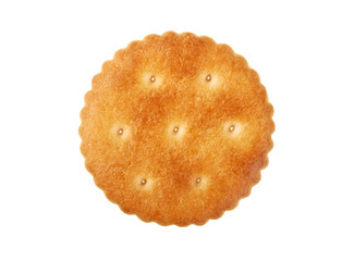 Round cracker isolated on a white background