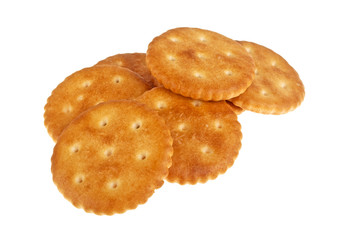 Cracker cookies isolated on white background