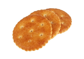 Cracker cookies isolated on white background