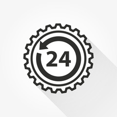 24 hour service vector icon