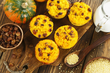 Pumpkin cake with  millet