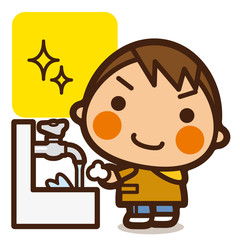 がっこうKids 手洗い男子
