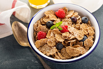 Multigrain healthy cereals with fresh berry
