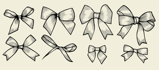Set of bows, hand drawn - 137034060