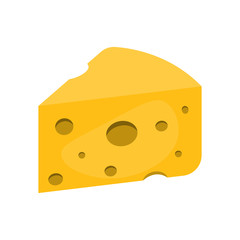 Cheese on white background