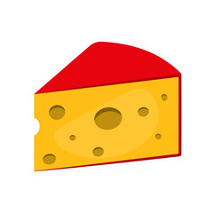 Cheese on white background