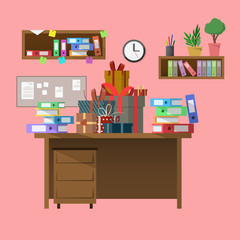 Office workspace illustration