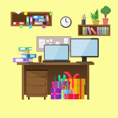 Office workspace illustration