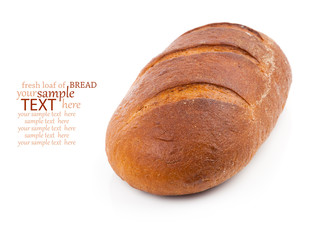 loaf of bread on white background