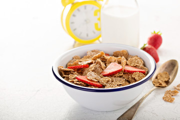 Multigrain healthy cereals with fresh berry