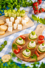  Bruschetta with salted feta cheese