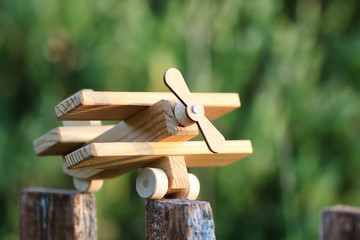 wooden toy airplane