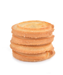 short pastry cookies isolated on white background