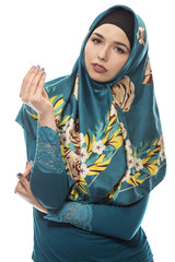 Female wearing a hijab, conservative fashion for muslims, middle east and eastern european culture....