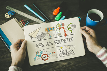ASK AN EXPERT sketch on notebook