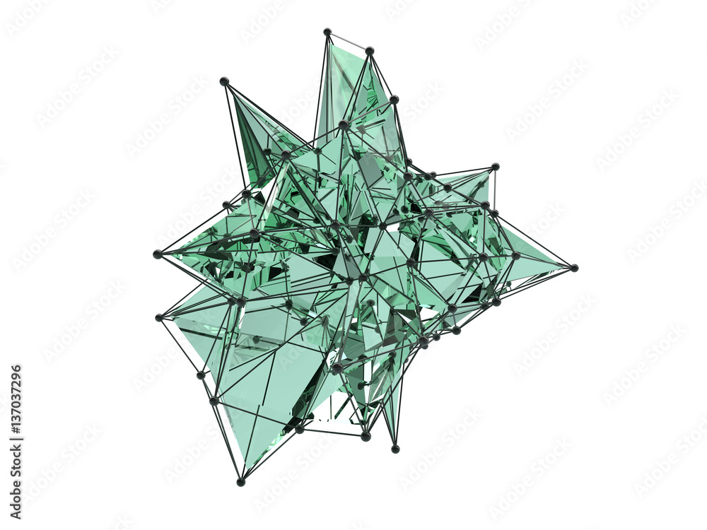 Leinwandbilder abstract 3d rendering of chaotic plexus surface.