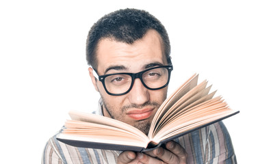 College student  with book