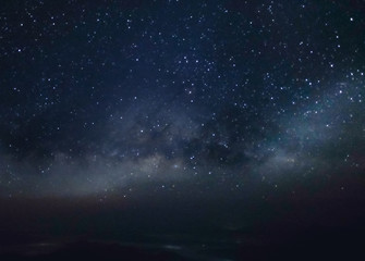 Fototapeta na wymiar Night landscape with colorful Milky Way