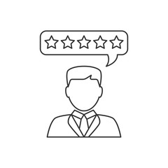Customer reviews flat line icon