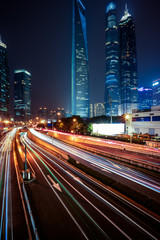 Fototapeta na wymiar urban traffic with cityscape in city of China.