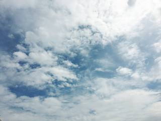 White clouds and blue sky background