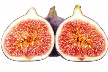 Fruits of fresh figs isolated on white background