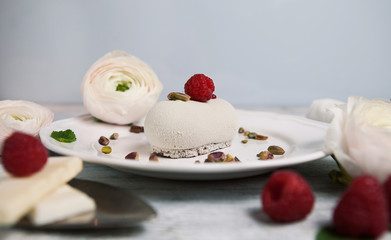 Cake with raspberry