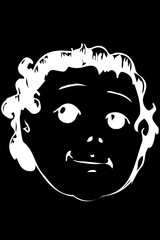 vector sketch of the face of a beautiful baby