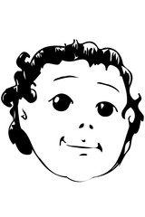 vector sketch of the face of a beautiful baby